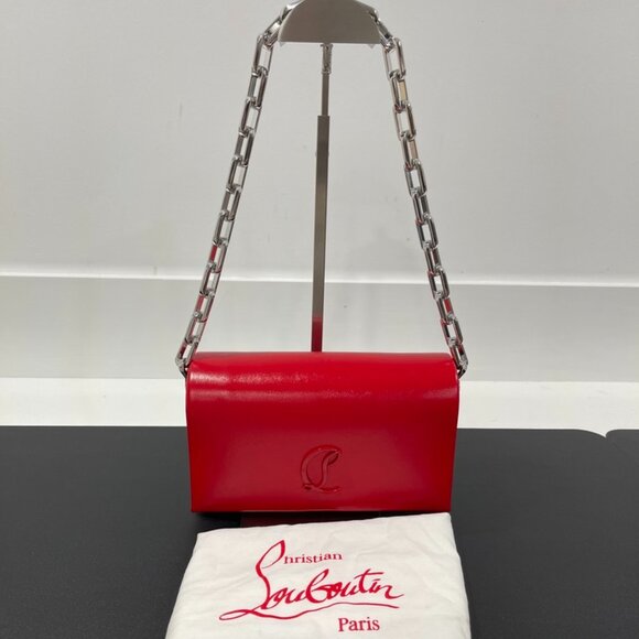 Christian Louboutin Handbags - Christian Louboutin Logo Embossed Chain Strap Shoulder Bag (JB1365)